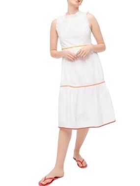 J. Crew White Sleeveless Top with Subtle Ruching